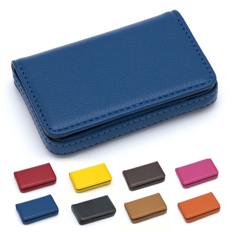 Padike Business Name Card Holder Luxury PU Leather,Business Name Card Holder Wallet Credit card ID Case/Holder For Men & Women - Keep Your Business Cards Clean(Blue) - Image 1